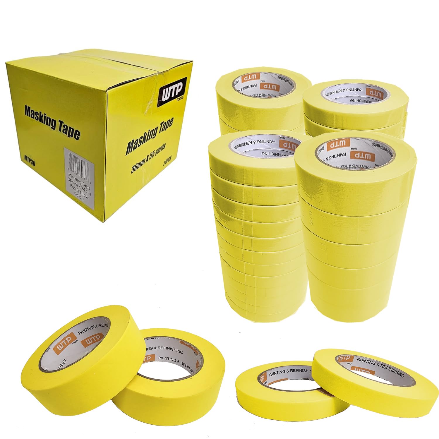 Automotive Masking Tape Yellow Color 36mm 1 1/2
