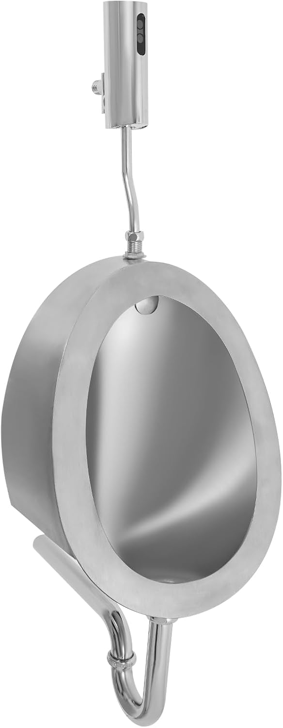 Stainless Steel Urinal for Men's Adult, Wall Mounted Automatic Sensor Urinal Intelligent Flushing Urinals for Bars, Bathrooms, and Hotels (B)