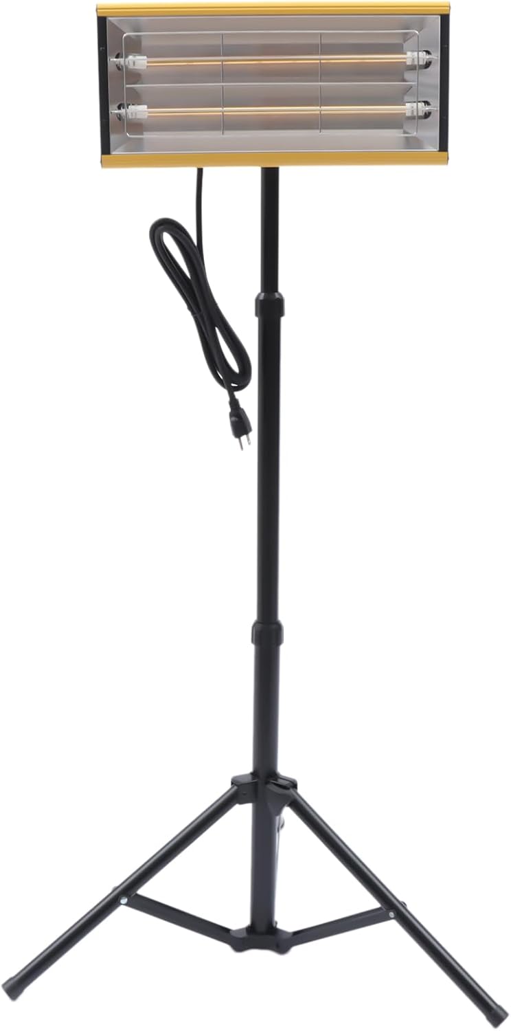 Infrared Paint Curing Lamp, 2000W 110V Short Wave Infrared Paint Drying Lamp, Handheld Auto Body Paint Repair Dryer with Telescopic Stand, Height and Angle Adjustable, with Timing Function