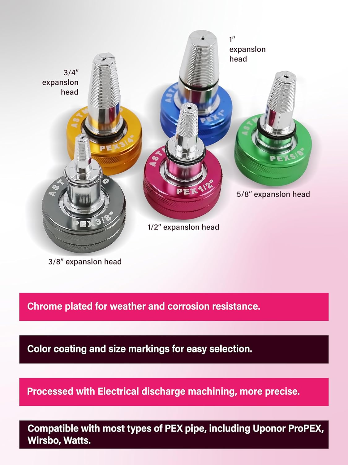 AMZCNC PEX-a Pipe Expansion Tool Kit Manual Expander Tool Kit Meets ASTM F1960 Standard with 3/8