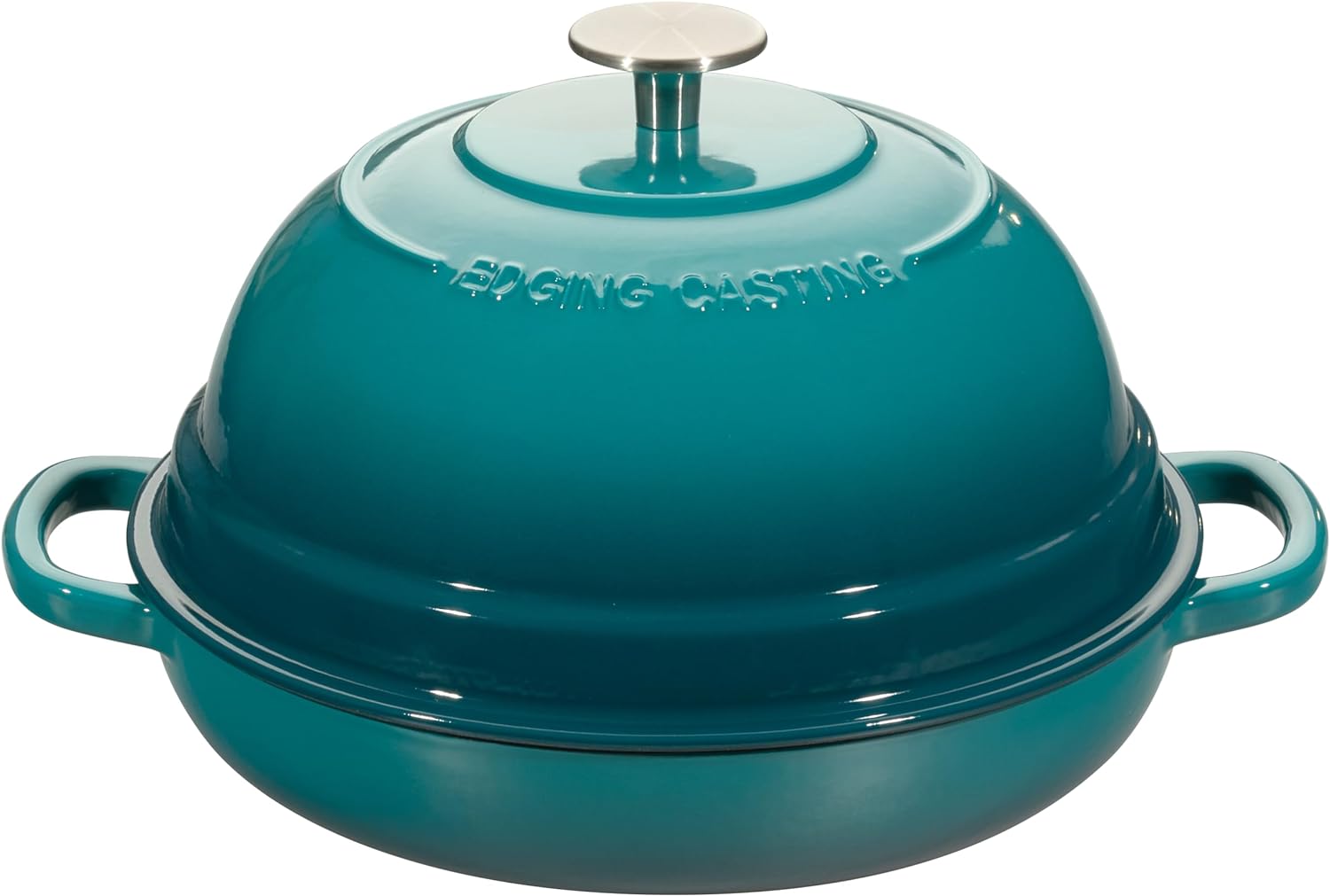Enameled Cast Iron Dutch Oven Pot with Lid, Round Bread Oven for Homemade Sourdough Bread Baking, 6 Quart, Lake Blue