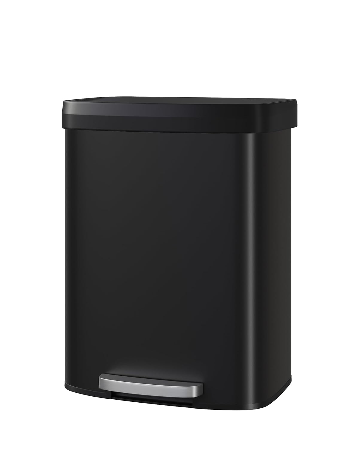 Garvee 21 gal / 80 L Stainless Steel Trash Can with Lid, Large Garbage Can for Kitchen, Rustproof Step-on Kitchen Metal Trash Bin with Liner Rim, Rear Handle, Soft Close Plastic Lid, Silver