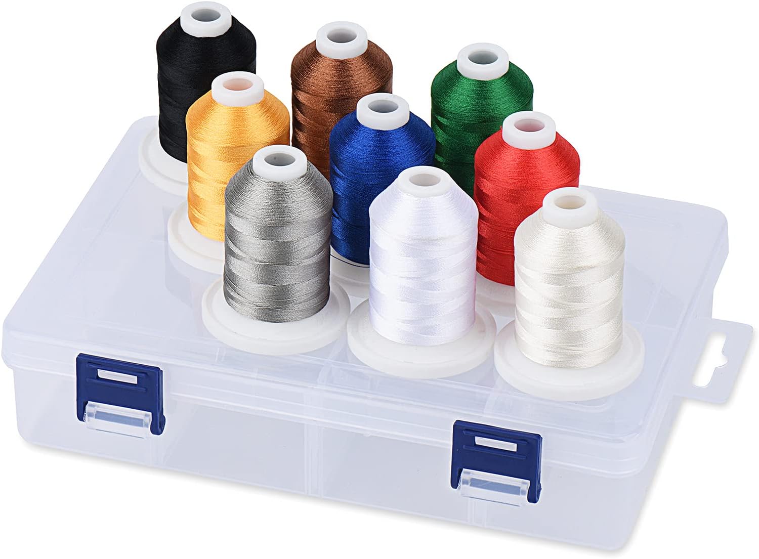 Simthread Embroidery Thread 800 Yards Snap Spools 108 Madeira Colors, Compatible with Brother Babylock Janome Singer Husqvarna Embroidery and Sewing Machine