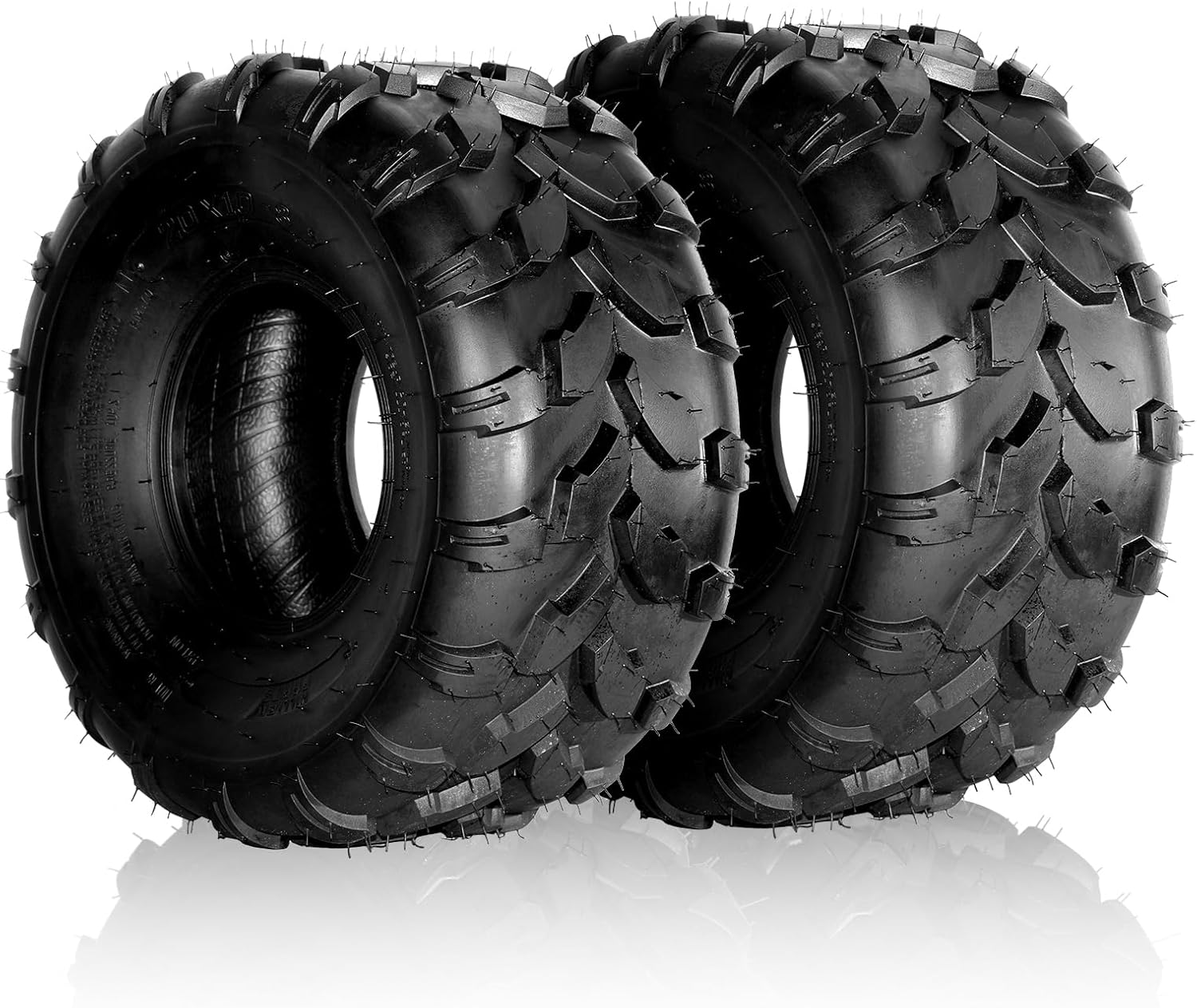 MOTORHOT ATV/UTV/Lawn-Mowers Tires 20x10.00-8 6 PR Sports All Terrain Tires(Set of 2, 1 pair)