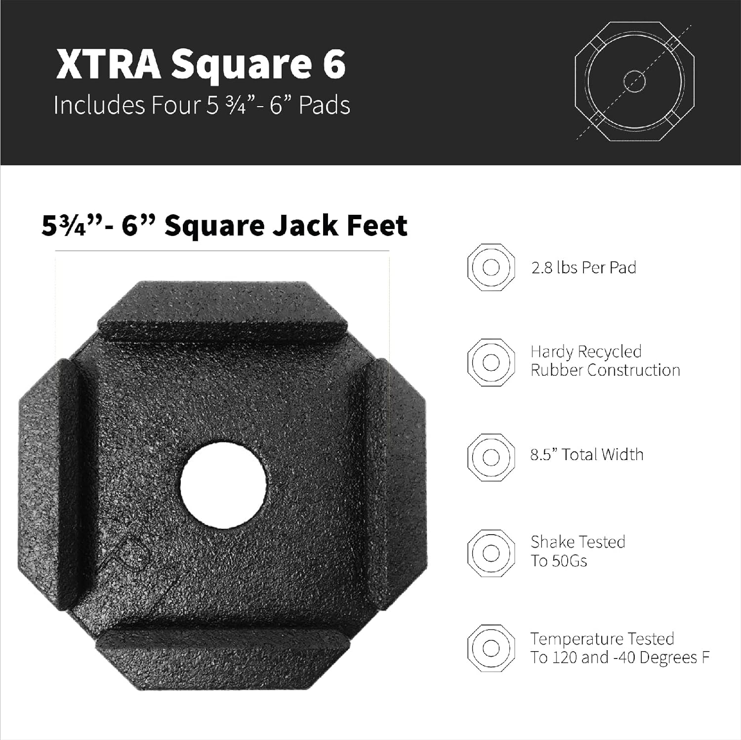 SnapPad Xtra RV Leveling Pads - Permanent Jack Stabilizers for RVs - 6