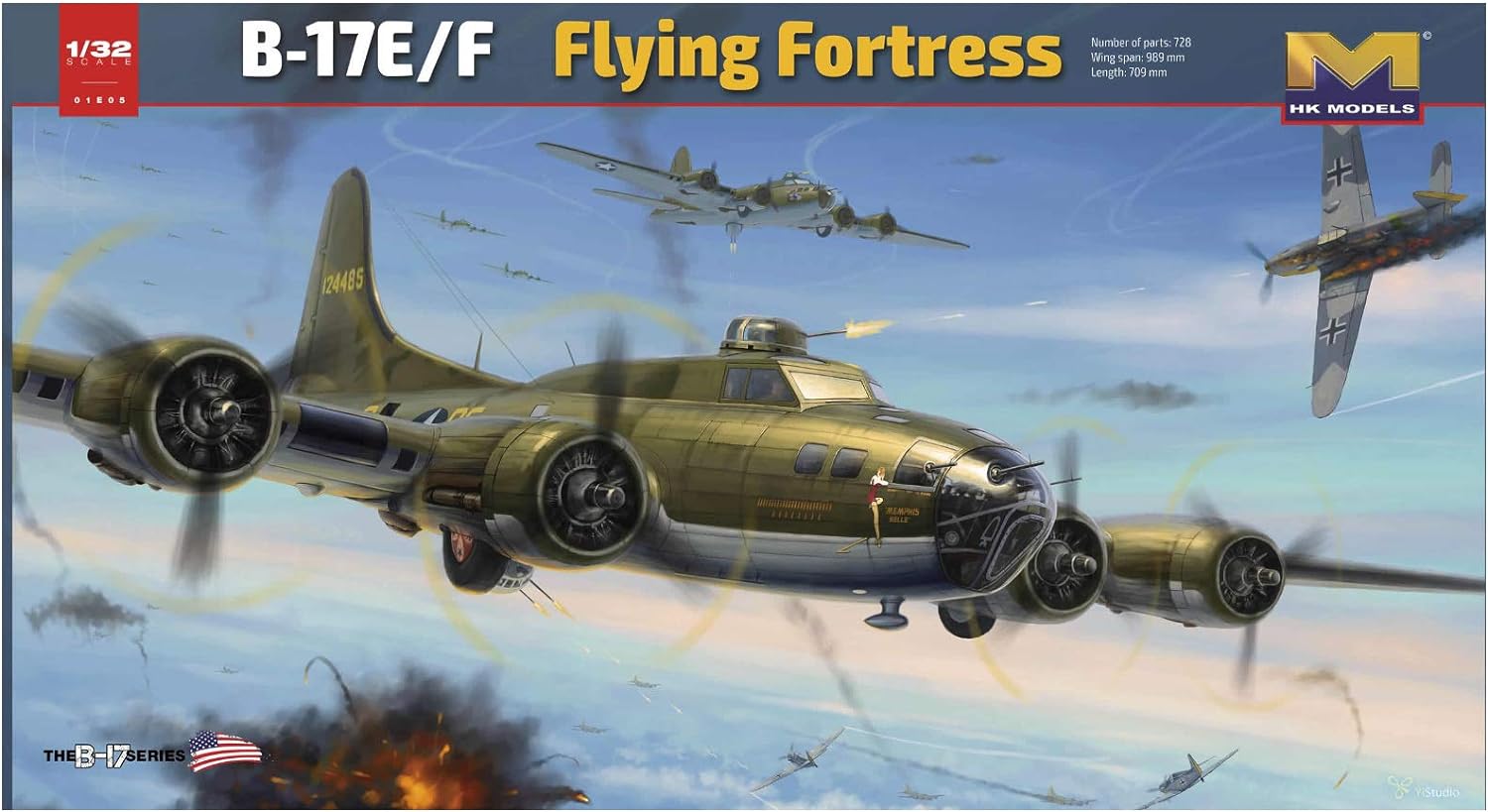 HK Model 1/32 B-17E/F Flying Fortress Plastic Model 01E05