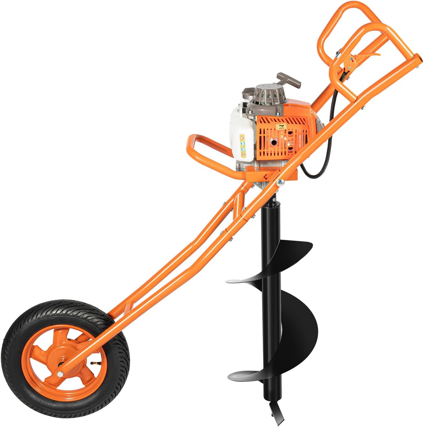 63CC 2-Stroke Post Hole Digger, High-Speed Air Cooling System Single Cylinder Gas Powered Earth Digger with 11