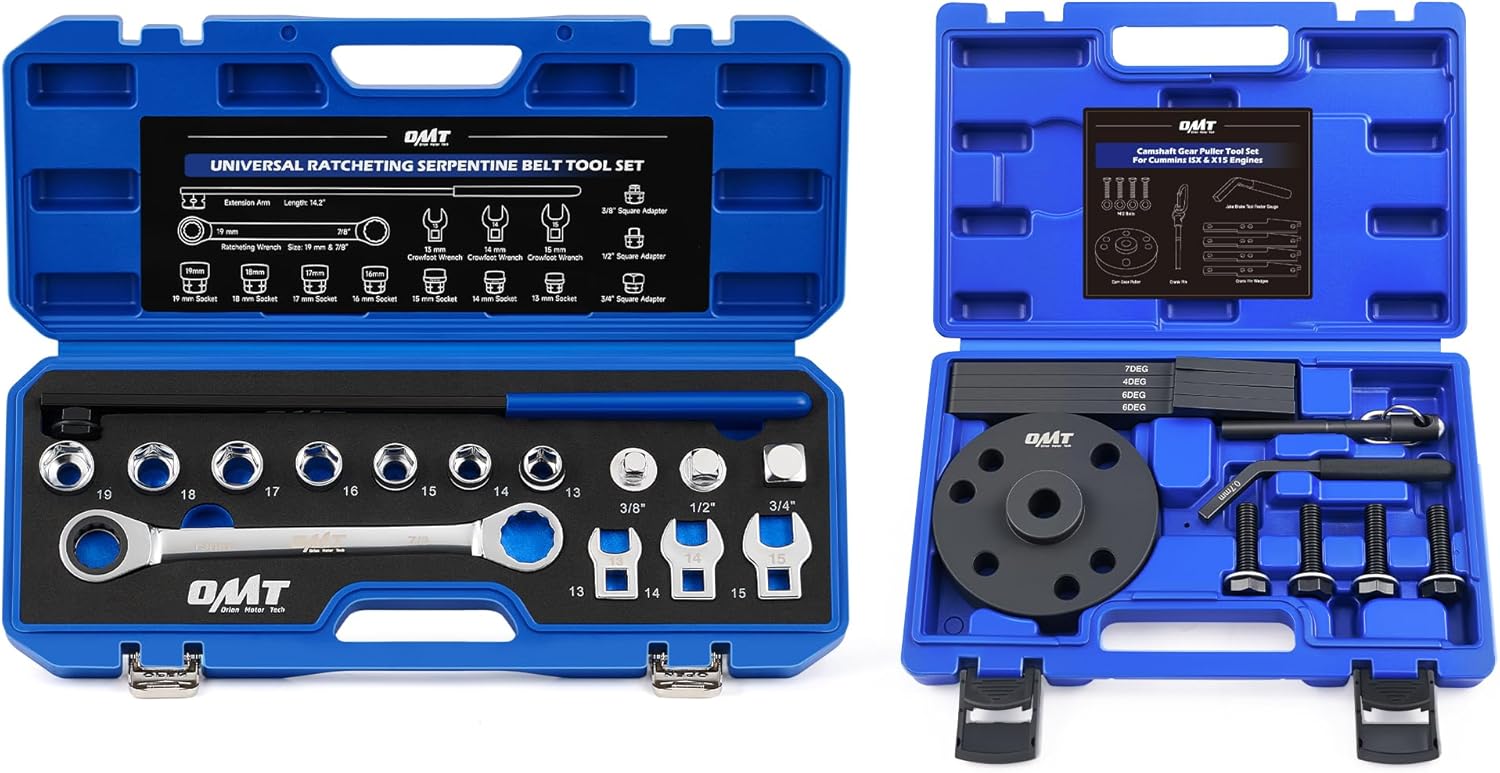 Orion Motor Tech Camshaft Gear Puller Tool Set & Serpentine Belt Tool Kit, Bundle