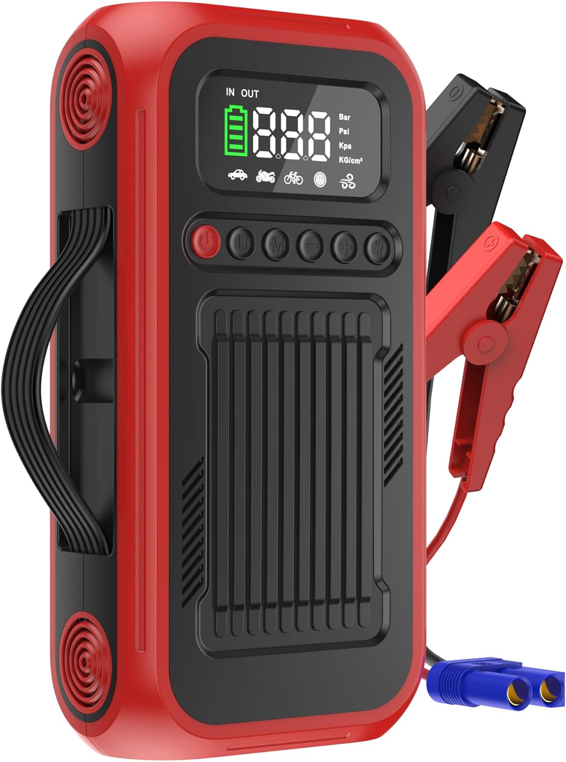 Tire Inflator Portable Air Compressor, 5X Faster 150 PSI Air Pump with Air Blower,12V Car Jump Starter, Air Compressor,Digital Tire Inflator for Car Tires, Motor,Bicycle,Balls and More