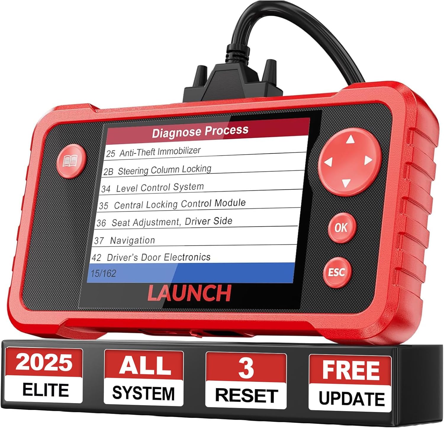 LAUNCH CRP123 V2.0 Plus [2025 New Model] All System Scan Tool with 3 Reset Oil Service/Throttle Relearn/SAS Reset,OBD2 Scanner Diagnostic Tool,Lifetime Free Update