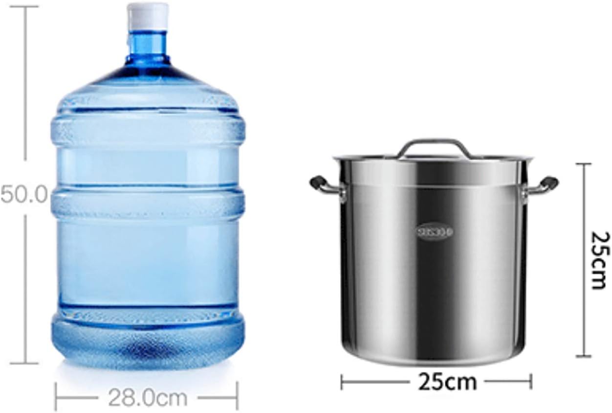Cooking Pot, Stainless Steel Stockpot,Stockpot 50 Litre Large Deep Stainless Steel Cooking Stock Pot Casserole Induction Base for Various Heat Sources