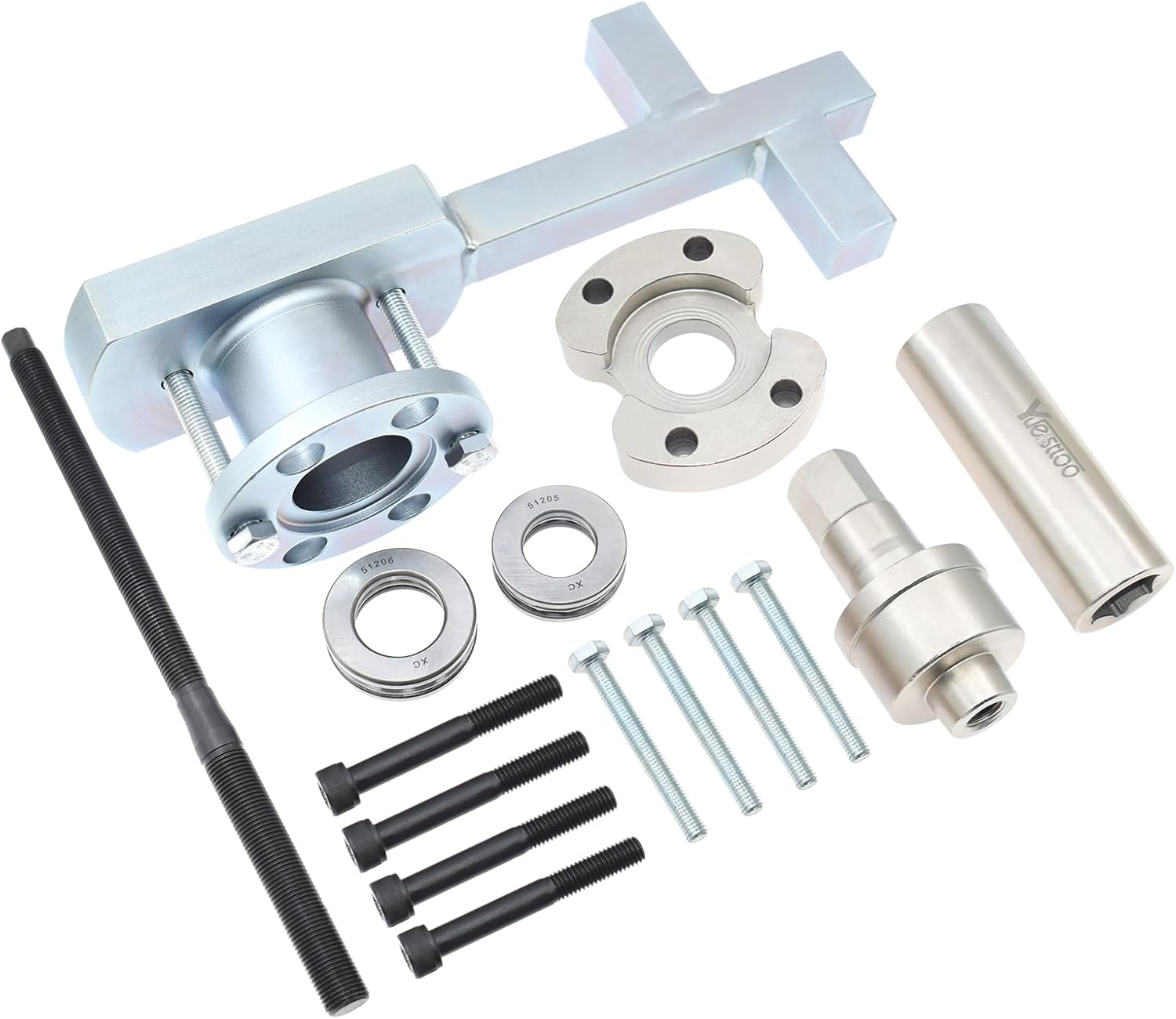 Crankshaft Pulley Remover Install Tool Kit, Compatible with Jaguar Land Rover 3.0 V6 5.0 V8, Replace 303-1437 303-1438 303-1439 303-1440 303-1441, Crankshaft Damper Remover Puller