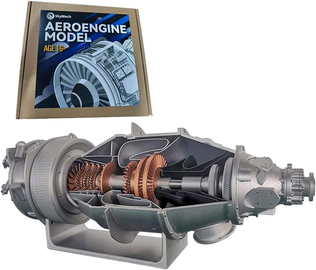 ENGINEDIY Jet Aircraft Turbojet Engine Model 3D Printing DIY Functional WP-85 Turbojet Engine Model That Works - 100 Pieces