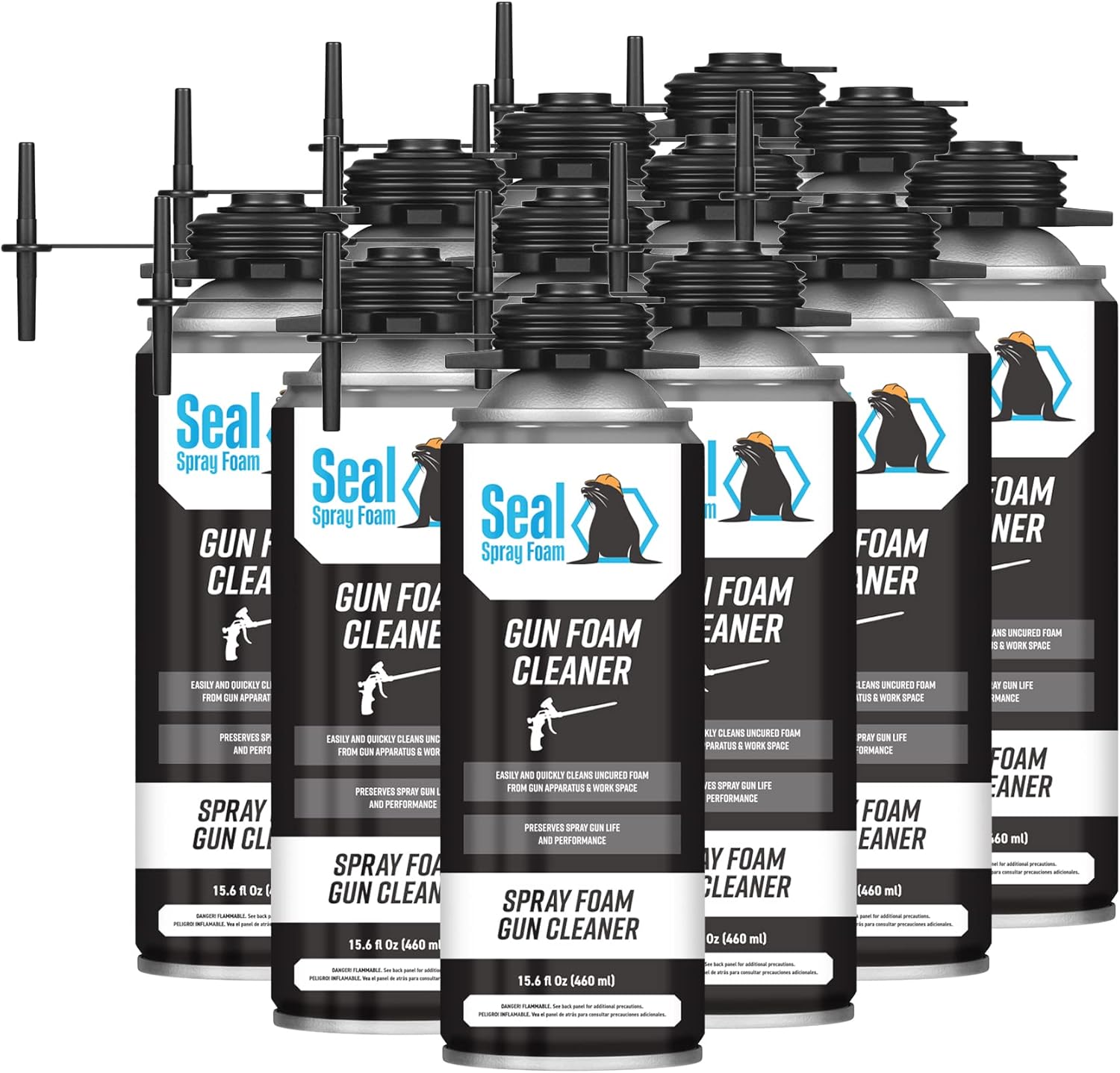 Seal Spray Foam Dispensing Gun Cleaner 16.9 OZ Can (1 Case - Qty 12 CANS)