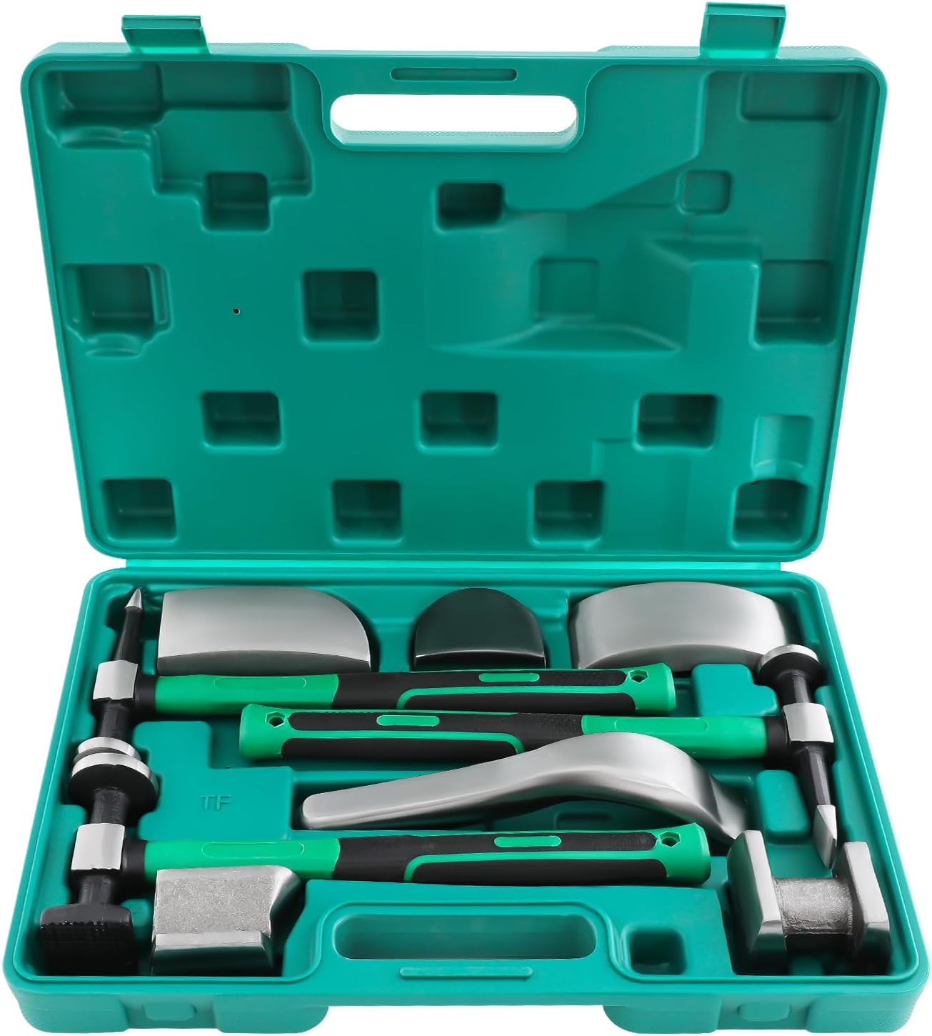 DYRABREST 9PCS Auto Body Dent Repair Kit with Toolbox, Professional Dent Puller Tool Kit Handle Hammer & Lining Iron Set Manual Metal Sheet Repair Tools for Car, Motorcycle, Fridge Dent Removal