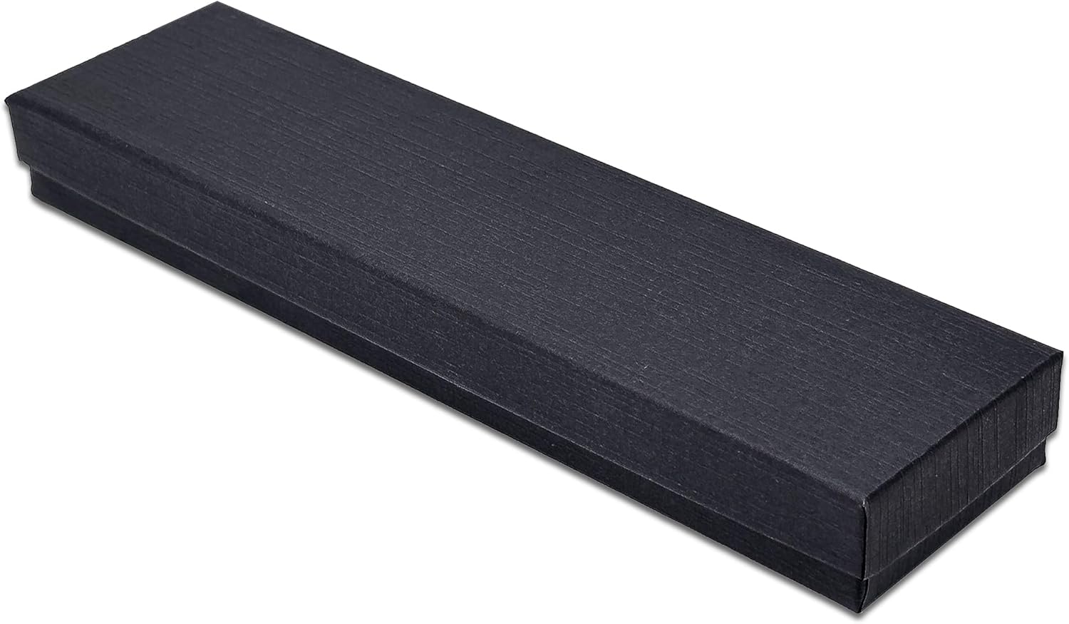 TheDisplayGuys - 100-Pack #53 Cardboard Linen Paper Jewelry Boxes Gift Cases w. Cotton Padding - Black (5.4