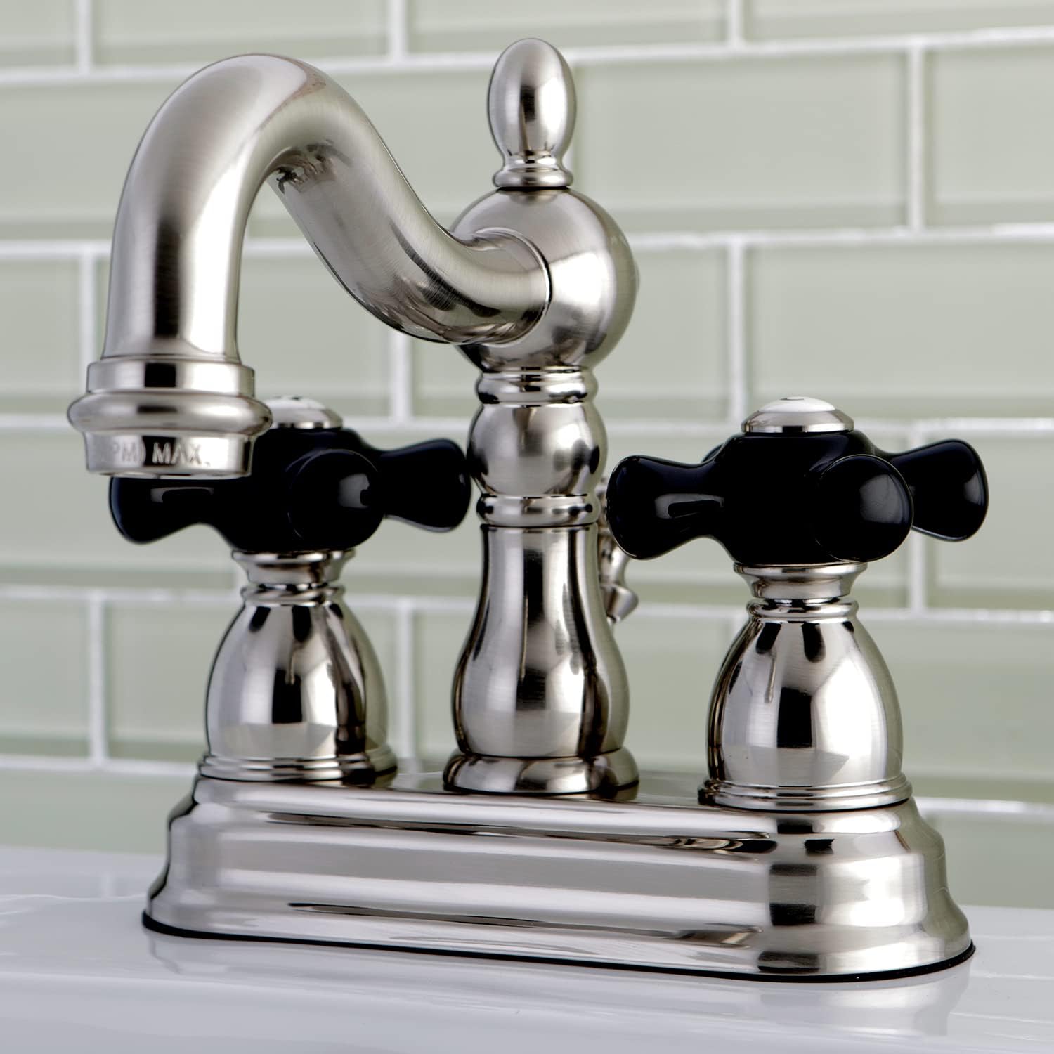 Kingston Brass KB1608PKX Duchess 4-Inch Centerset Bathroom Faucet, Brushed Nickel