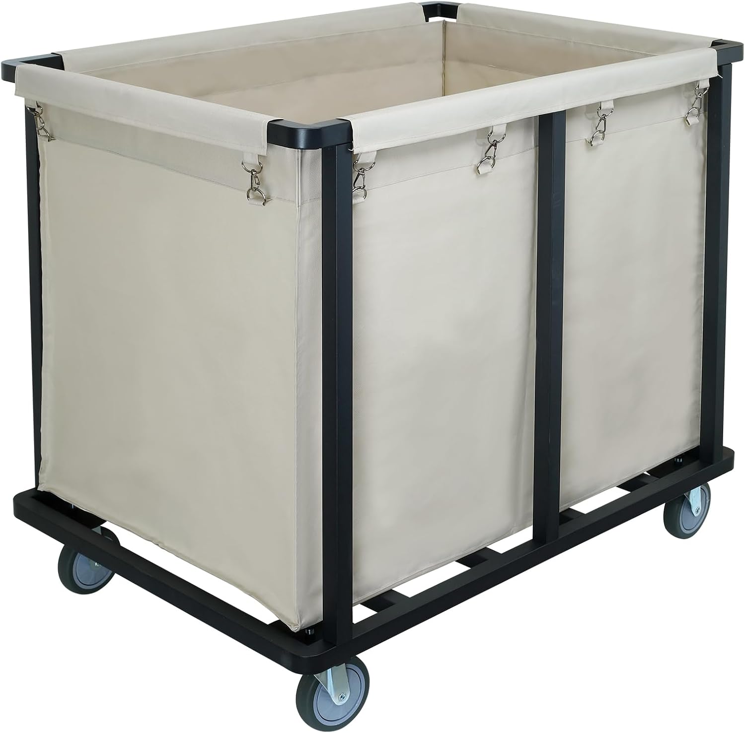 Commercial Laundry Cart with Wheels,600 lbs Industrial Laundry Cart with Steel Frame and Oxford Cloth Bag,Rolling Heavy Duty Laundry Cart with Wheels for Hotel,Housekeeping,400L(Blue)