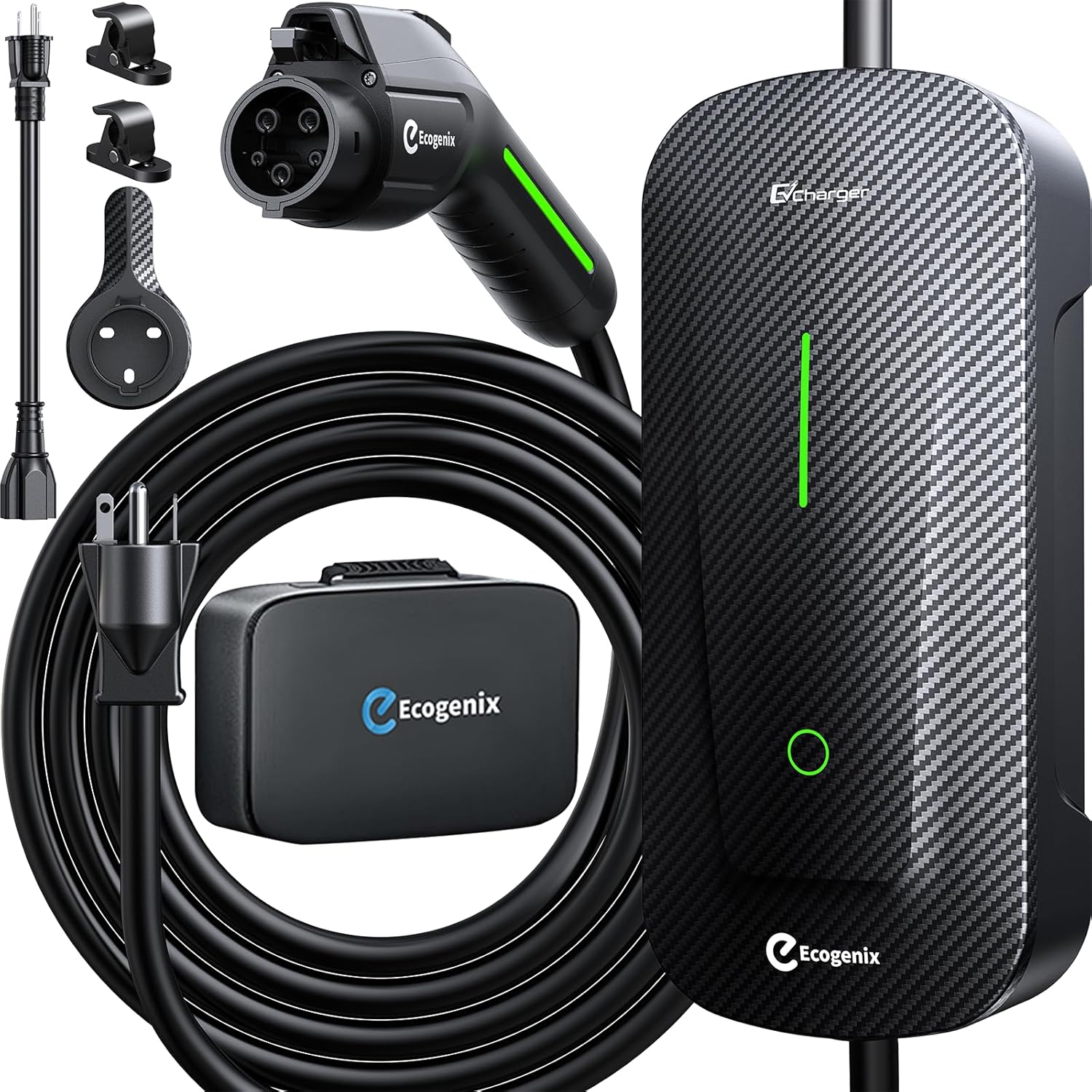 Level 1 EV Charger with Holder, 15A 25ft Cable Portable Mobile J1772 Charger, 110-120V 5-15 Plug, Home/Outdoor Charging Stations for All J1772 EV and Hybrid Vehicles