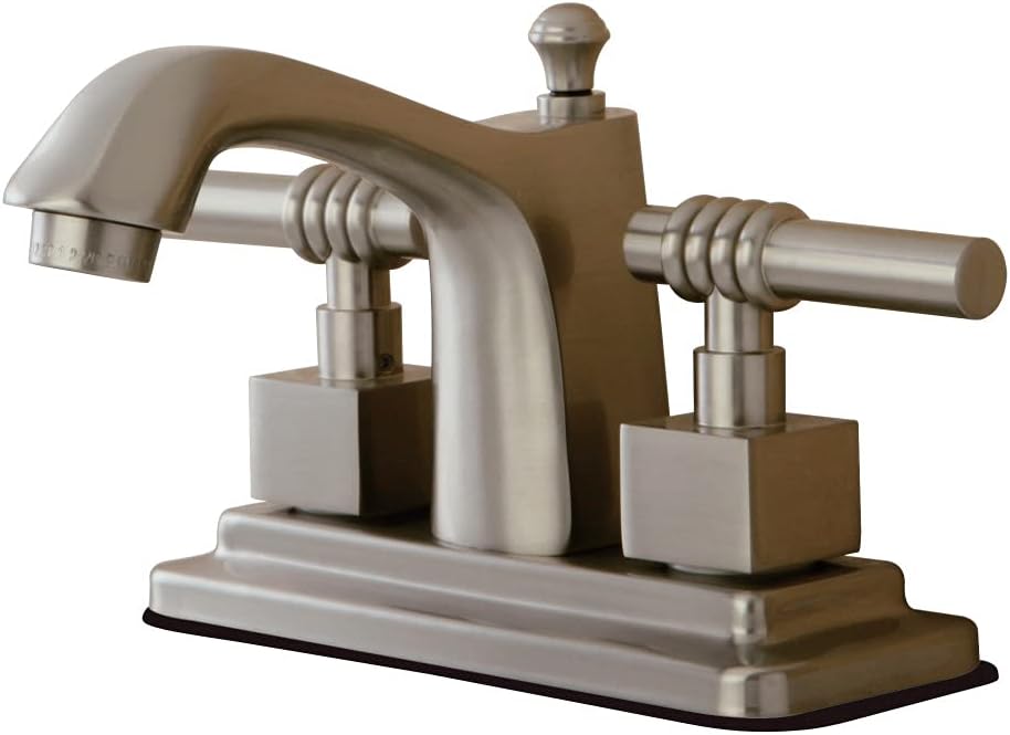 Kingston Brass KS8648QL Milano 4-Inch Centerset Lavatory Faucet, Brushed Nickel