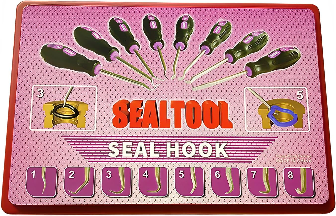 Seal Hook Tool Professional 8 Types of Hooks Crankshaft Seal Hook Tool Lyle Tools Seal Puller Oil Seal Hook Tool for Heavy Duty Equipment, Automotive Repair