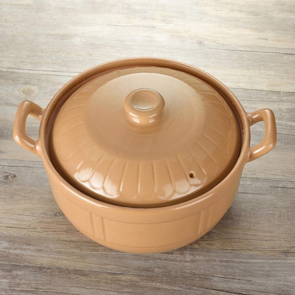 Rich White Orange Flowers Home High-Temperature Flame Soup Pot Stew Health Ceramic Casserole