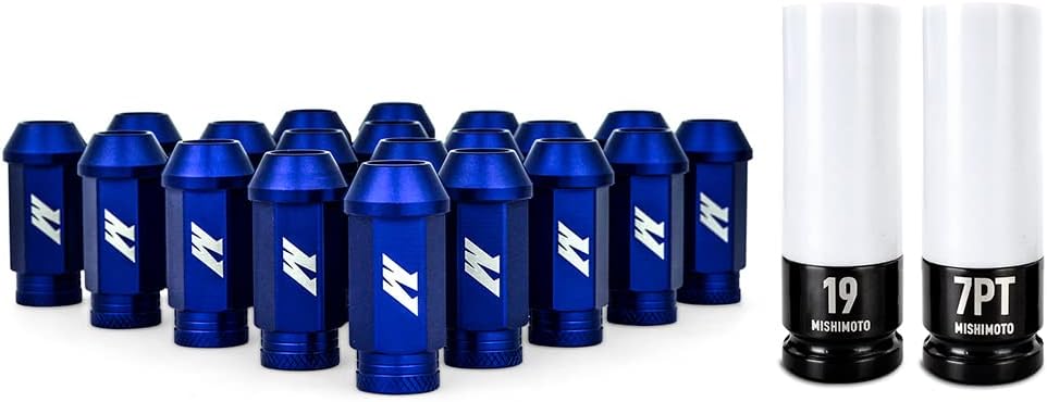 Mishimoto Aluminum Locking Lug Nuts M12x1.5, 20pc Set, Blue
