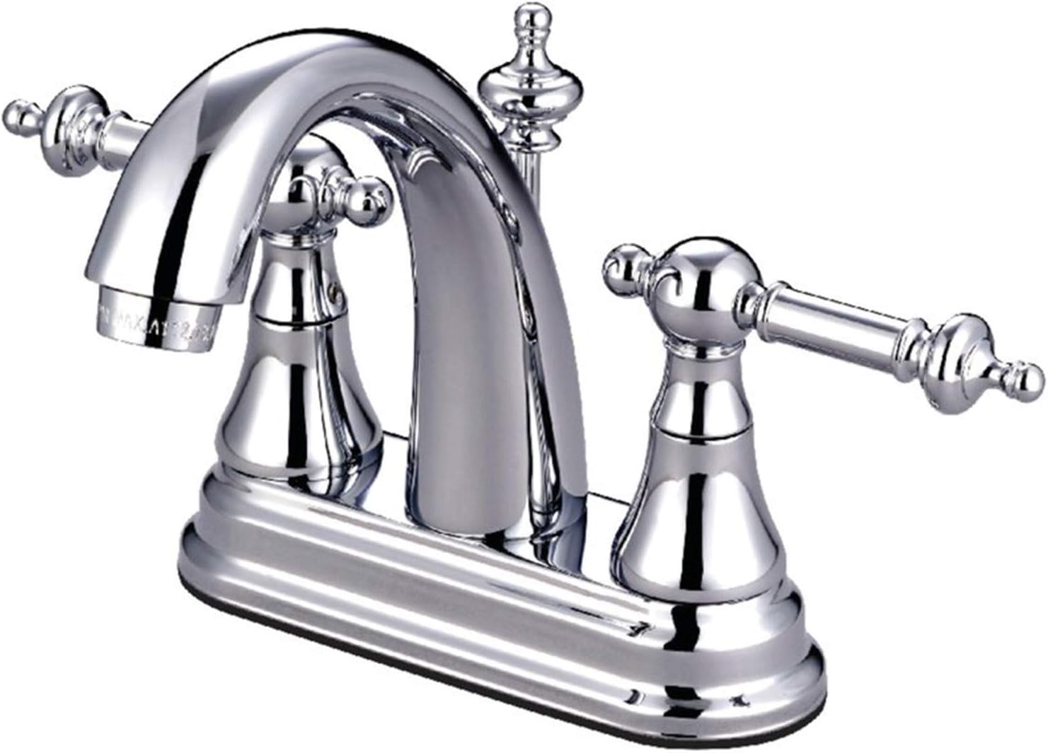 Kingston Brass KS7612TL Templeton High Rise 4-Inch Lavatory Faucet with Brass Pop-Up, Polished Brass