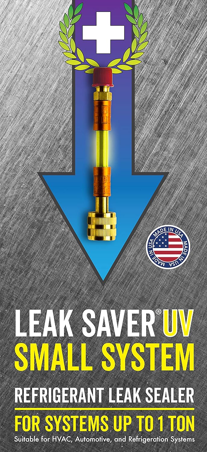 Leak Saver Direct Inject UV - Refrigerant Leak Sealer with Added UV Dye to Detect Large Leaks - for AC, Refrigeration, and Automotive Systems Up to 5 Tons - Compatible with All Refrigerants - 3 Packs