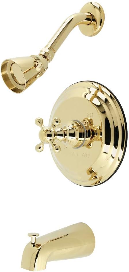 Kingston Brass KB2632KX Tub and Shower Faucet, 7.5 x 7.5 x 7.13, Polished Brass