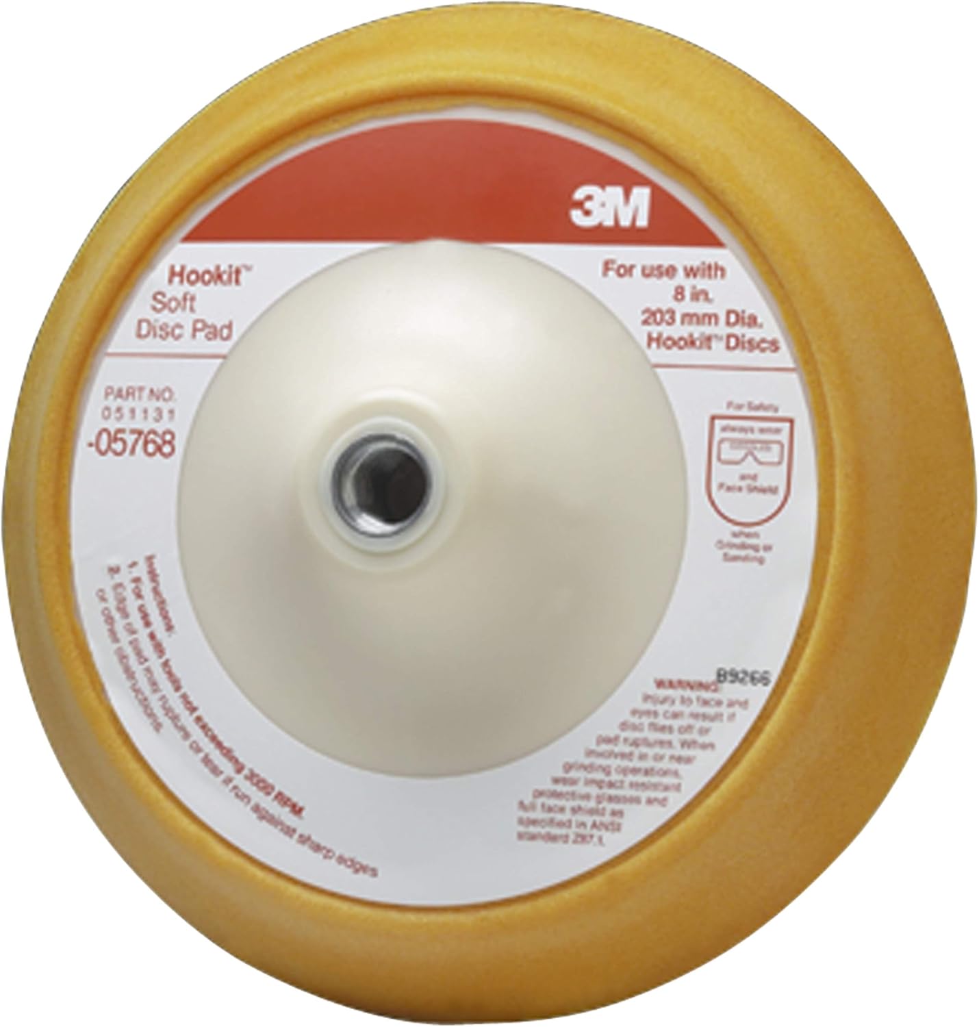 3M Hookit Soft Disc Pad, 05768, 8 inch