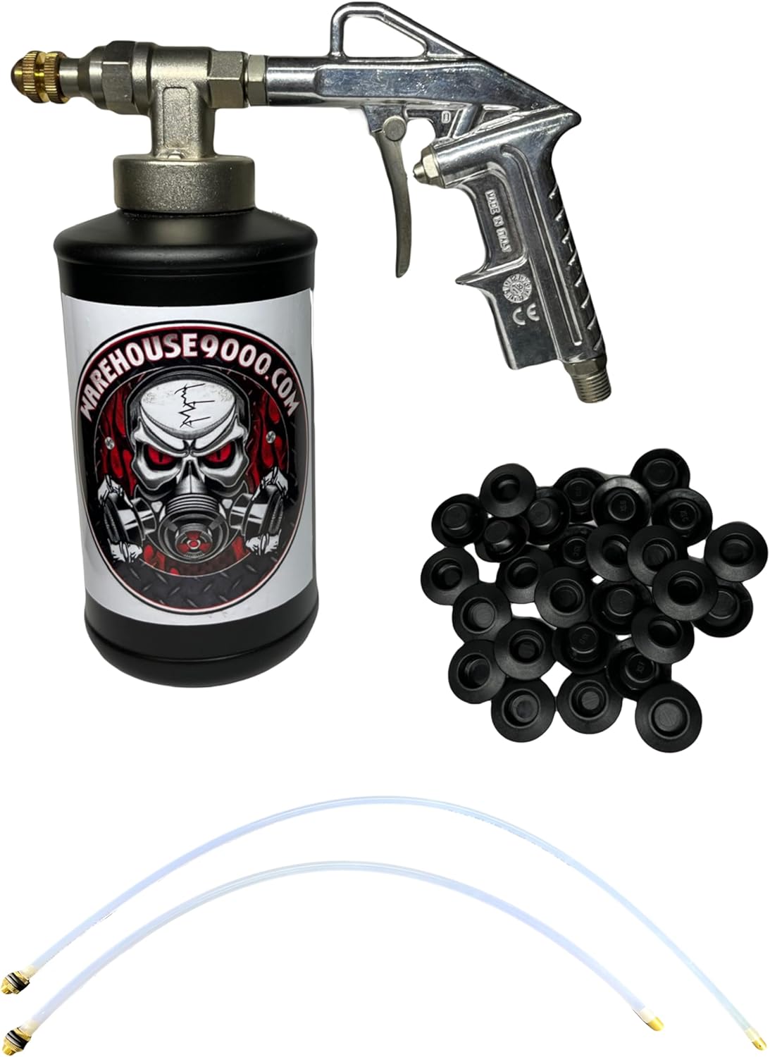 Pro Undercoating Gun Kit, with 1 Quart Bottle, 2 Wands, and 50 Rust Plugs