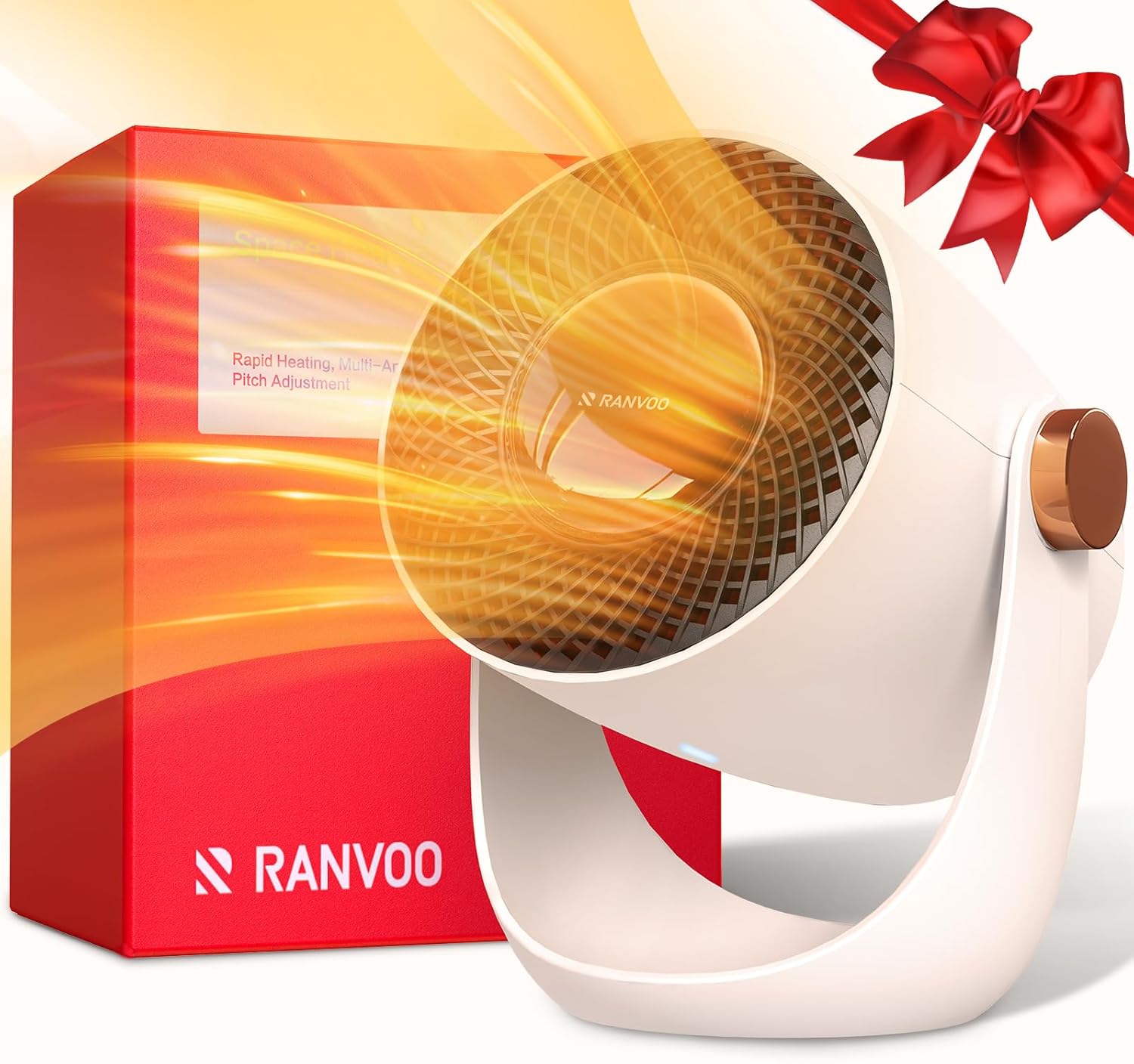 RANVOO Space Heater with Graphene 120° Up & Down, ECO Space Heaters for Indoor Use, Small Portable Heater with Dust Filter, Tip-Over Protection, Office Bedroom Desk Birthday Gifts for Women Men