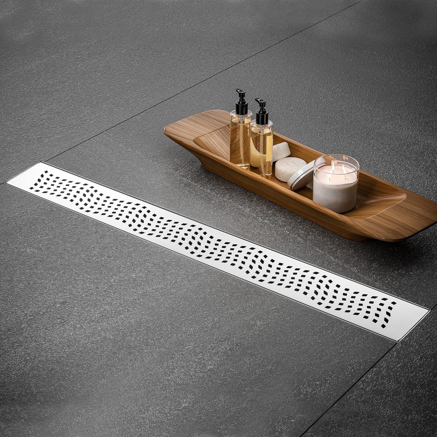 Linear Shower Drain 36 Inch Rectangular, Professional Black 304 Stainless Steel Shower Drain, 51L/Min Fast Drainage Floor Linear Drain, US Standard CUPC Certified, Matte Black, SD-102-36B