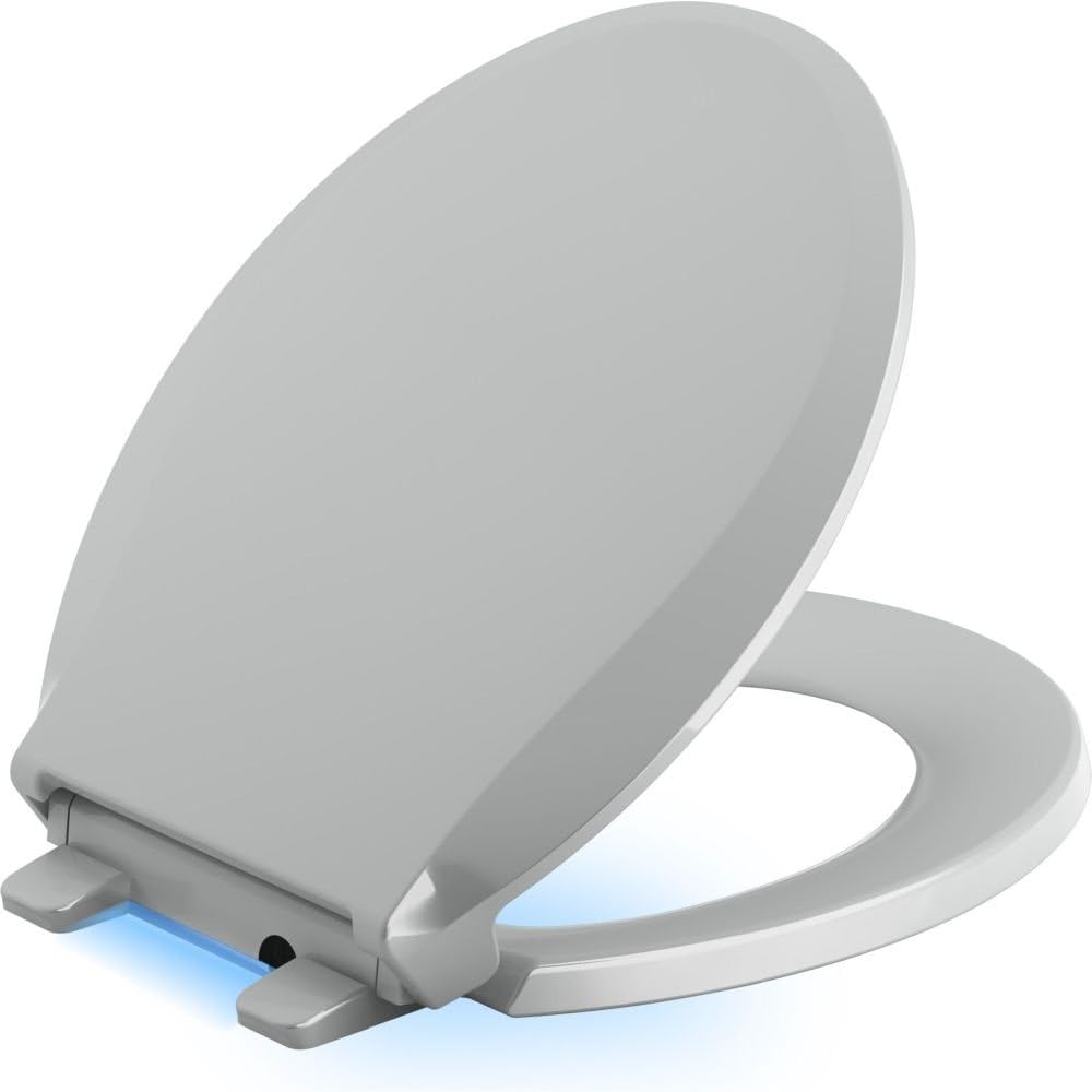 CACHET® NIGHTLIGHT Q3™ PB TOILET SEAT, Non Ready Latch, Round, ICE GREY