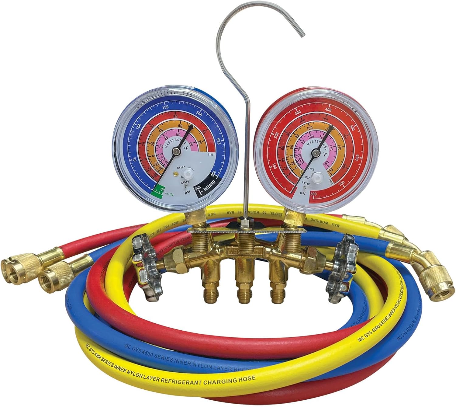 Mastercool 58161 2-Way Brass Manifold Gauge Set 3-60