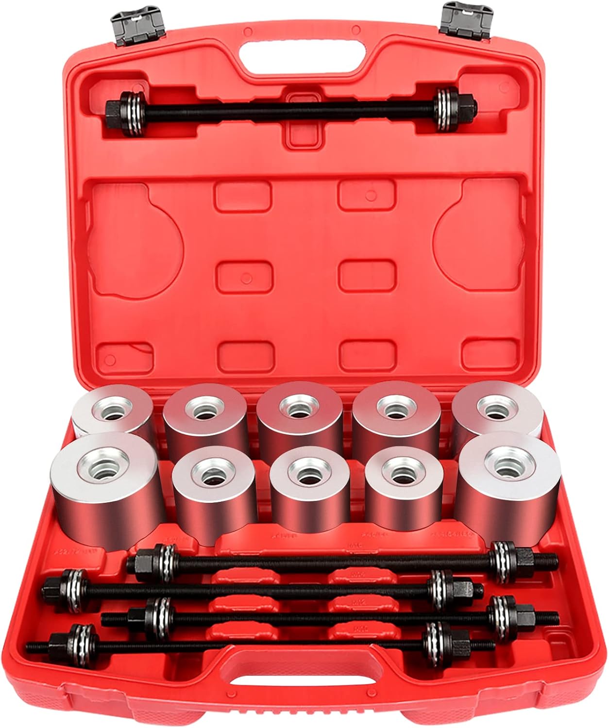 27Pcs Universal Press and Pull Sleeve Kit Bush Bearing Insertion Tool Set Impact Bolt and Nut Set