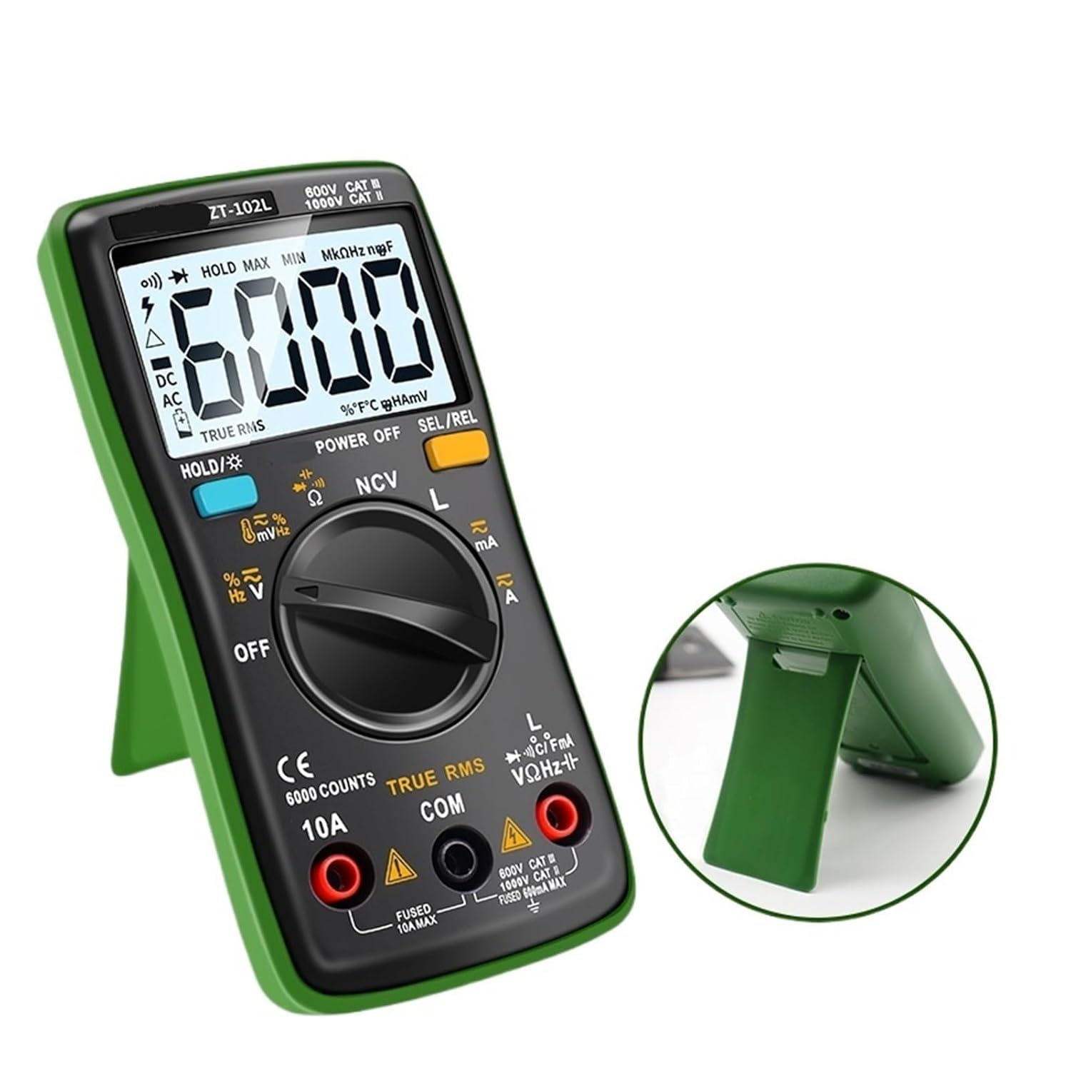 Digital Multimeter LCD Multimeter 6000 Counts True RMS Current Voltage Capacitance Resistance Inductance Frequency Diode Tester