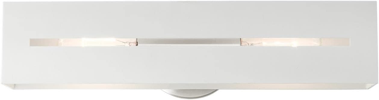 2 Lt Textured White with Brushed Nickel Finish Accents ADA Vanity Sconce