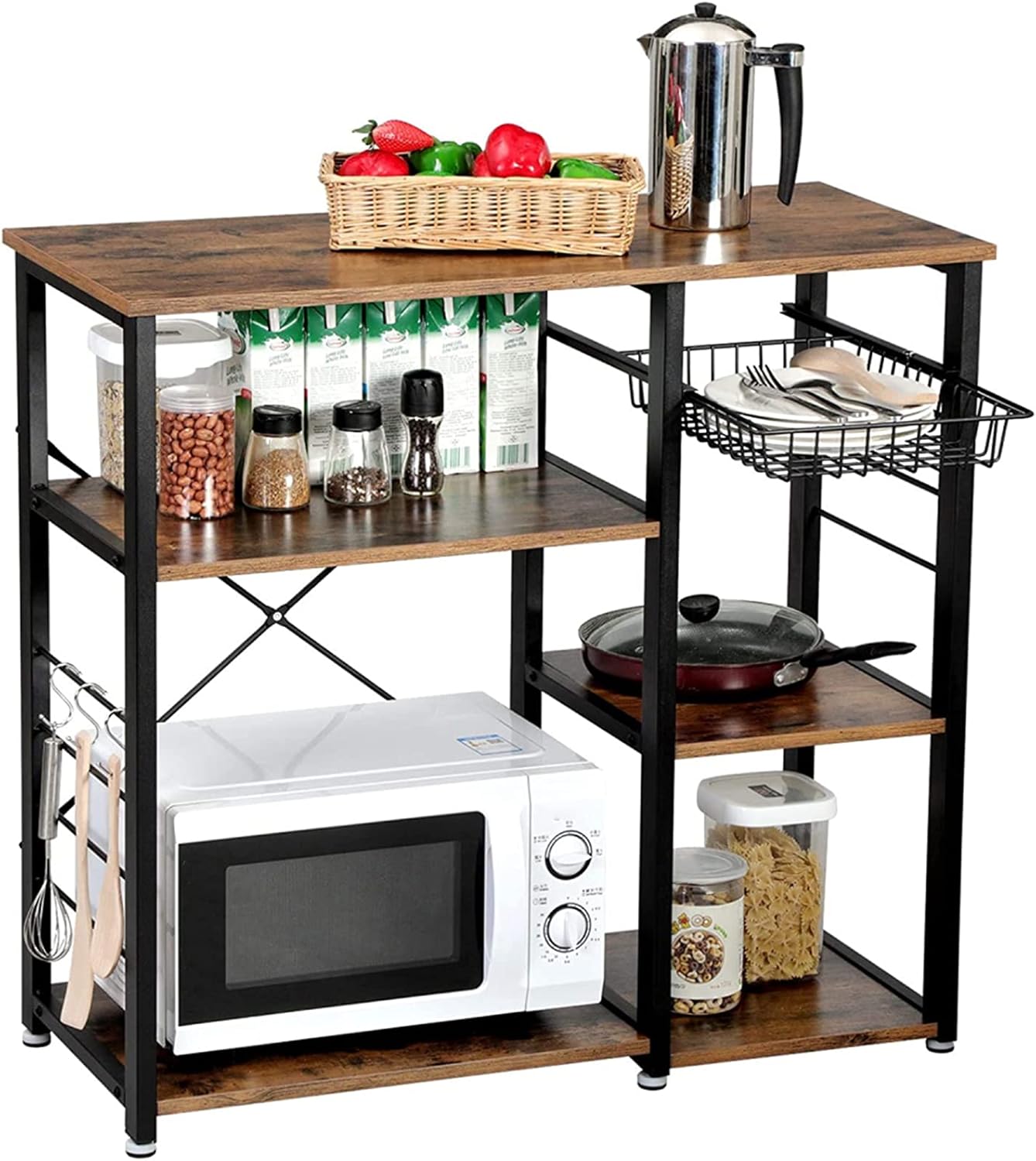 Henf 3-Tier Microwave Stand Kitchen Baker's Rack Utility Storage Shelf, 35.5