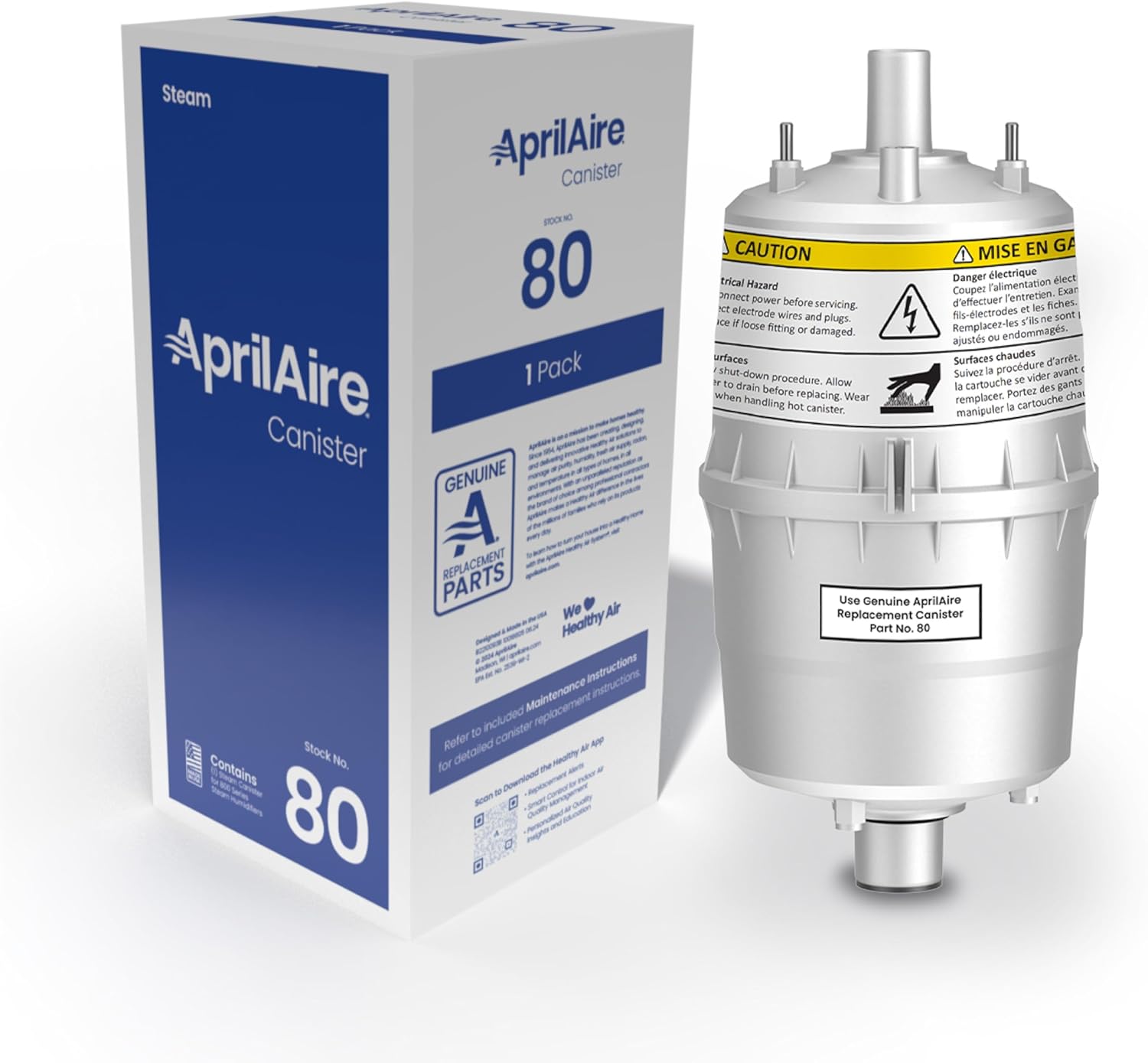 AprilAire 80 Replacement Canister for AprilAire Steam Humidifier Models 800, 801, 865, and 866 (Pack of 1)