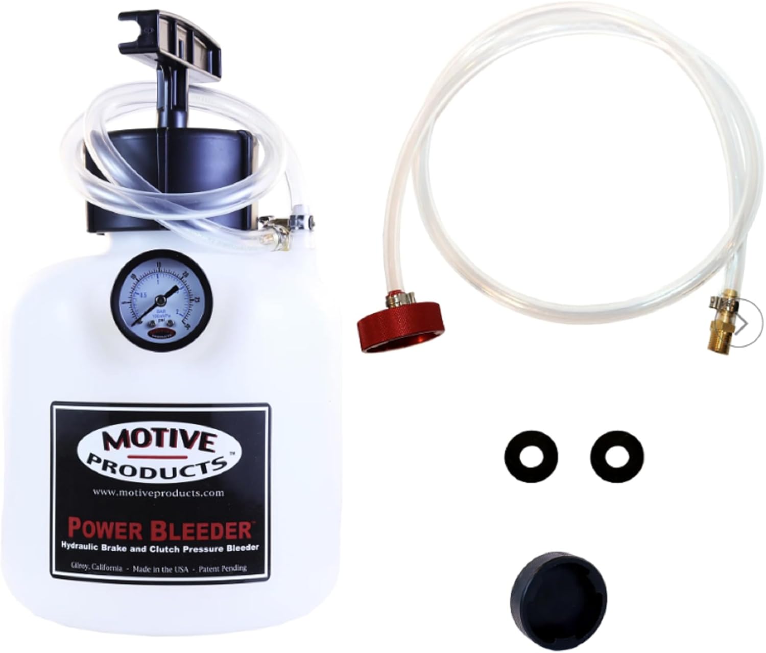 Motive Products 0113 Black Label Power Bleeder 2-Quart Tank with Hose, Extra Tubing, and Adapter, Compatible with Chrysler Vehicles