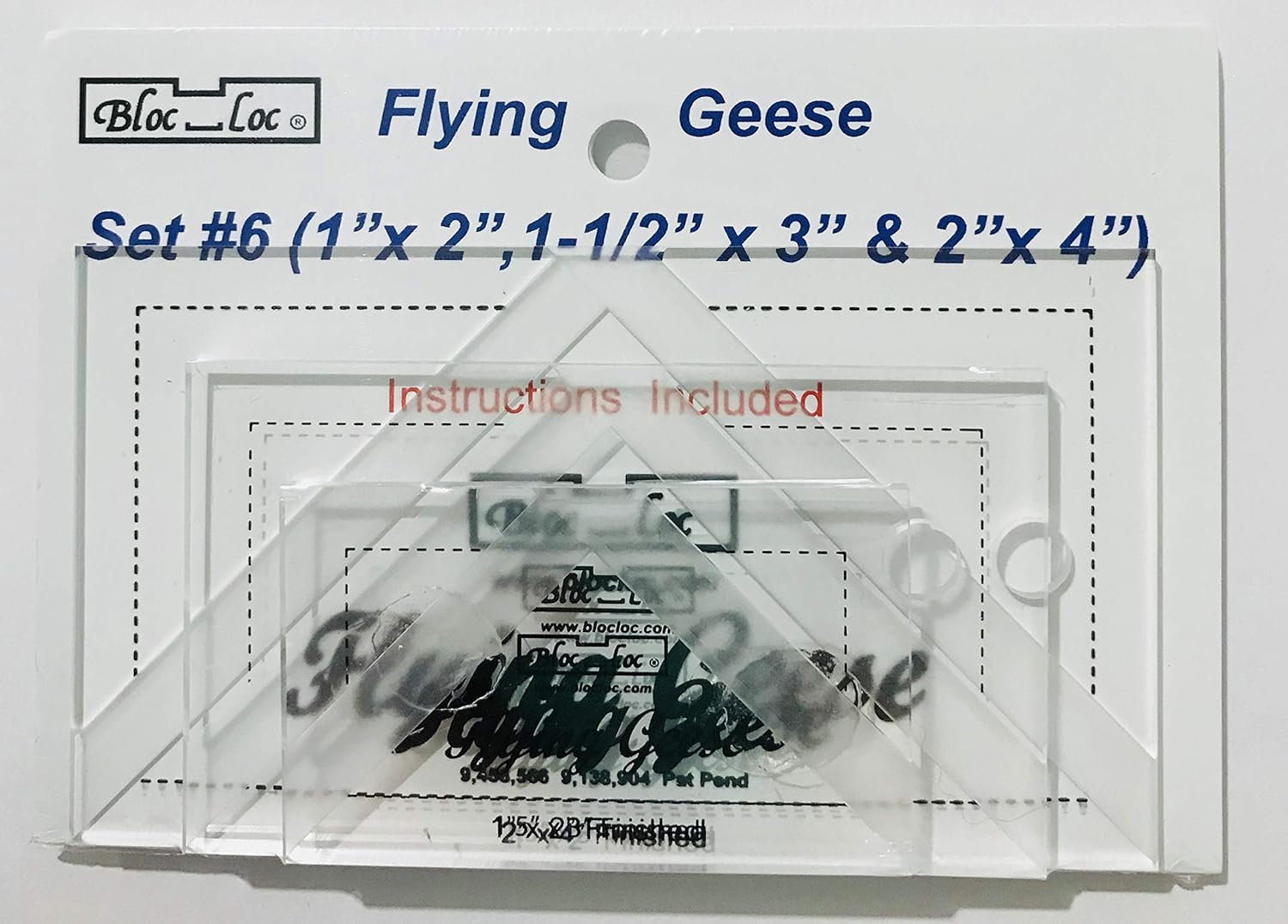 Bloc Loc Flying Geese Set #6 Acrylic rulers