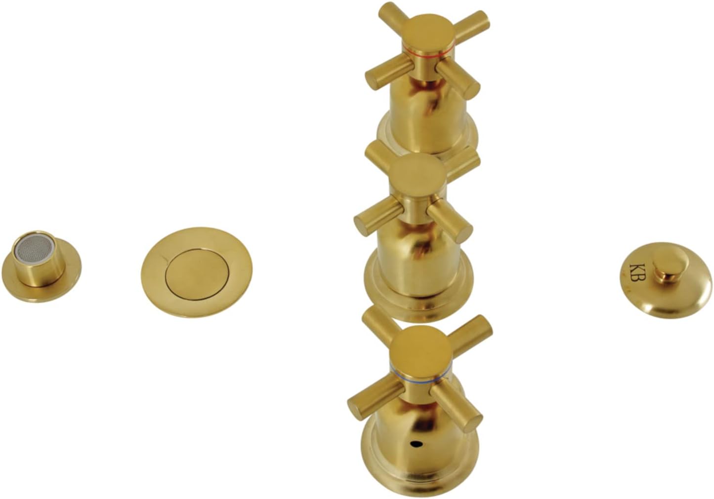 Kingston Brass KB6328DX Concord Three-Handle Bidet Faucet, Brushed Nickel
