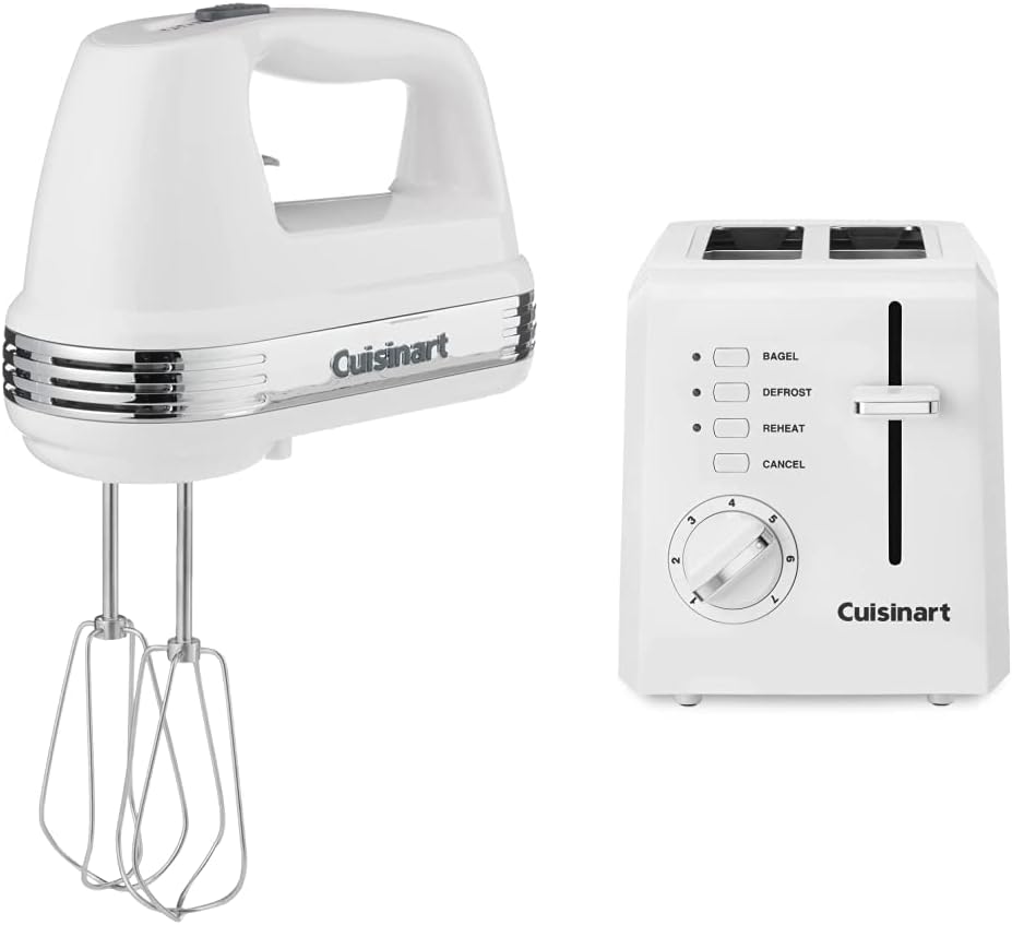 Cuisinart Power Advantage Hand Mixer + 2-Slice Toaster Oven Bundle | HM-50 + CPT-122