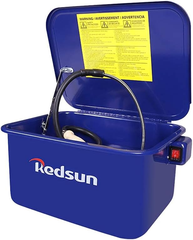 Parts Washer 3.5 Gallon Capacity Tank Cabinet Portable Automotive Parts Cleaner for Wheel Bearings, Gears, and carburetors (Blue)…
