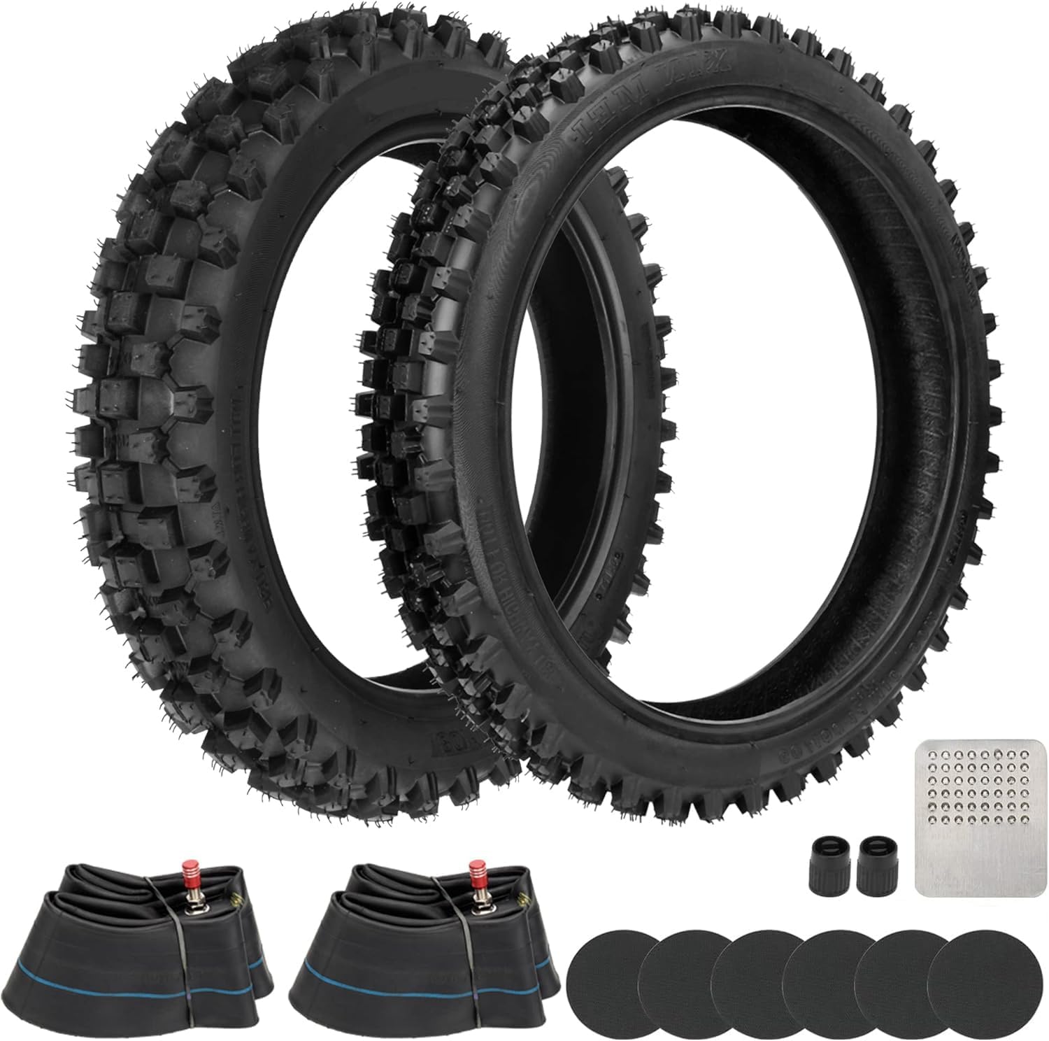GREHUA 2.50-14 60/100-14 Front 3.00-12 80/100-12 Rear Tire Inner Tube for 90cc 110cc 125cc SSR CRF70 CRF110 XR70 KLX110 KX60 KX65 KX110 JR80 RM60 TTR90 TTR110 PW80 Pit Dirt Bike Off Road Motocross