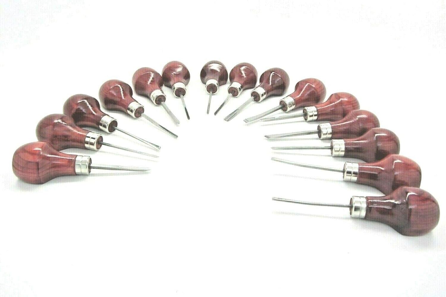 15pc Woodcarving Tools Gunsmith Palm Gouges Chisels Parting Veiner RAMELSON USA 107R 107M 107H
