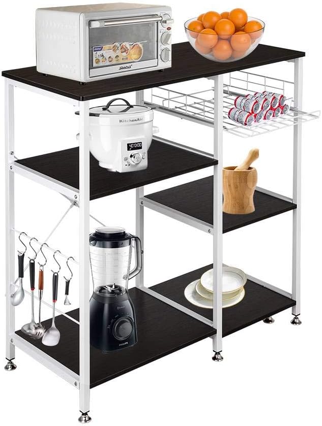 Kitchen Baker Rack,3-Tier Kitchen Utility Microwave Oven Stand Storage Cart Workstation Shelf