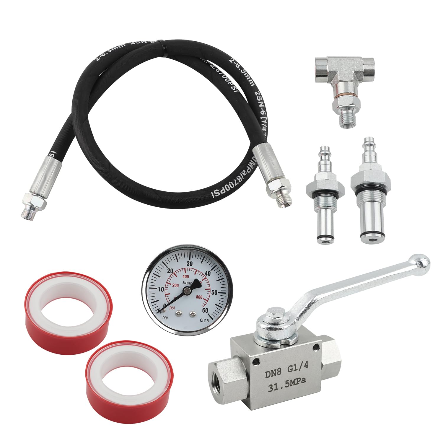 High Pressure Oil System IPR Air Test Tool Compatible with Ford 6.0L-7.3L Powerstroke Diesel with High Pressure Oil System IPR Valve Air Test Fitting Gauge Air Meter